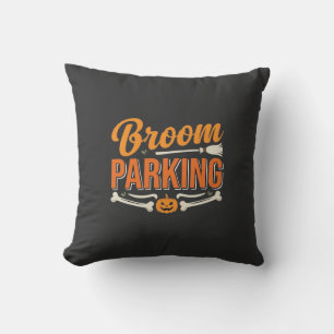 Besenparkplatz Halloween-Vektordesign_1 Kissen