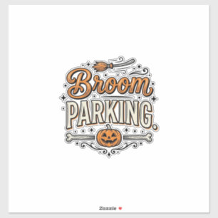 Besenparkplatz Halloween Vintage Hexenvektor-Desig Aufkleber