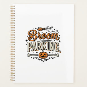 Besenparkplatz Halloween Vintage Hexenvektor-Desig Planer