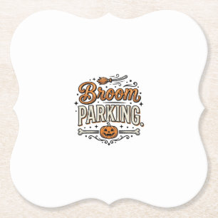 Besenparkplatz Halloween Vintage Hexenvektor-Desig Untersetzer