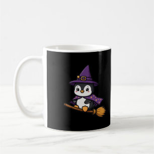 Besenstiel Pinguin Halloween Kaffeetasse