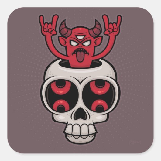 besessen quadratischer aufkleber (Vorderseite)