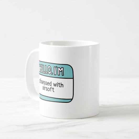 besessen von Airsoft Kaffeetasse (Vorderseite Links)