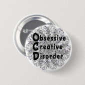 Besessene kreative Störung - Künstler Button (Vorne & Hinten)