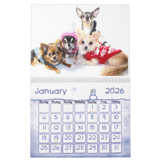 Besessener Störungs-Kalender der Chihuahua-2013 Kalender (Jan 2026)