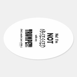 Besessener Trumpet Ovaler Aufkleber