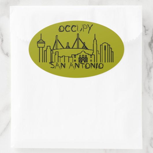 Besetzen Sie San Antonio Ovaler Aufkleber (Tasche)