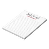 Besetzt AF | Moderne Typografie | Rosa Felder Notizblock (Rotiert)