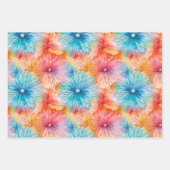 Besetzt florale Gefärbte Krawatte Muster Set 4 Geschenkpapier Set (Vorderseite)