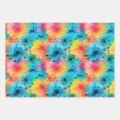 Besetzt florale Gefärbte Krawatte Muster Set 7 Geschenkpapier Set (Vorderseite 3)