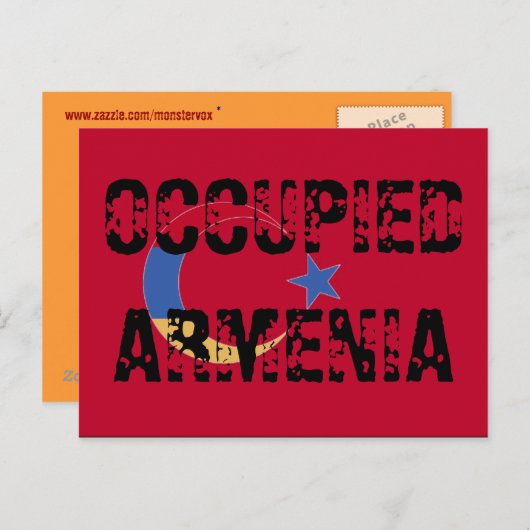 Besetzte Armenische Postkarte (Vorne/Hinten)