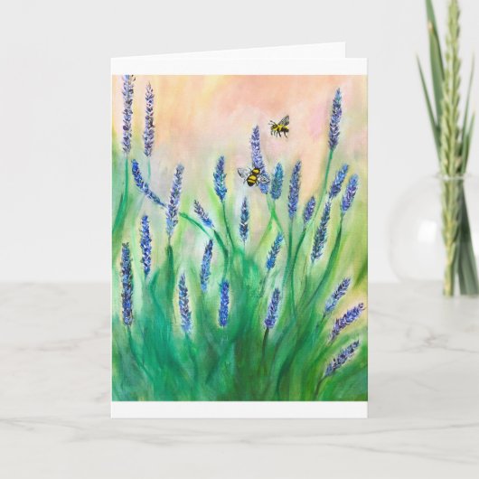 Besetzte Bienen auf der Salvia Card<Blank Inside> Einladung (Vorderseite)