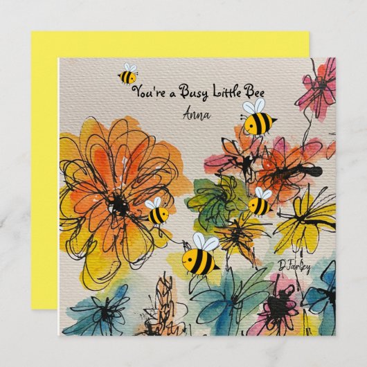 Besetzte Bienen Dankeskarte (Vorne/Hinten)