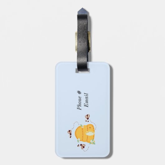 Besetzte Bienen mit ihrem Bienenstock Gepäckanhänger (Rückseite vertikal)