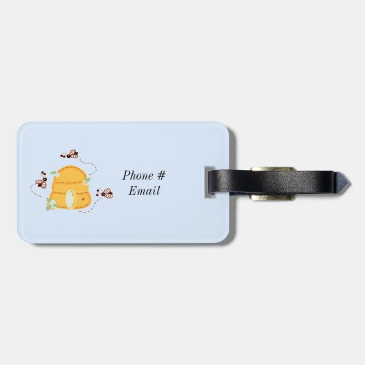 Besetzte Bienen mit ihrem Bienenstock Gepäckanhänger (Rückseite horizontal)