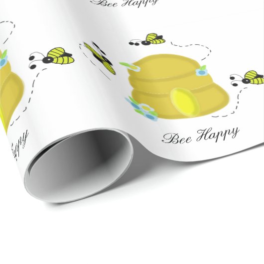 Besetzte Bienen und ihre Bienenstöcke Geschenkpapier (Rolleneckpunkt)