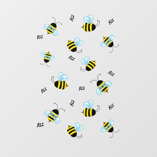 Besetzte Hummeln-Honigbienen-Fensterdekor Fensteraufkleber (Blatt)
