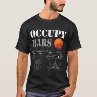 Besetzte Mars-Starship-Rakete T-Shirt