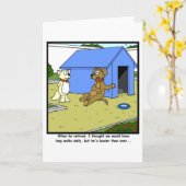 Besetzter Ruhestand: Hunde Cartoon Karte (Gelbe Blume)