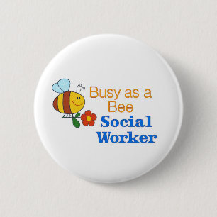 Besetzter Sozialarbeiter Button