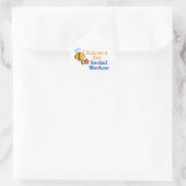 Besetzter Sozialarbeiter Runder Aufkleber (Tasche)