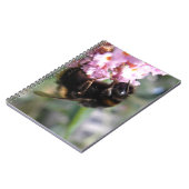 Besetztes Bumblebee- und Pinkl-Blume-Notebook Notizblock (Linke Seite)