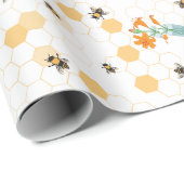 Besetztes Papier für Bienen und Taglilien Geschenkpapier (Rolleneckpunkt)