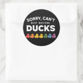 Besetztes Uhrendesign für Ducks Rubber Duck Runder Aufkleber (Tasche)