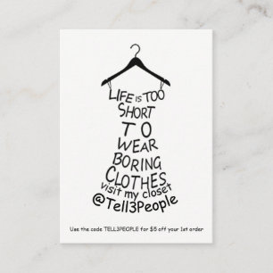 Besichtigen Sie das Einkaufen von Kleidungsstücken Visitenkarte