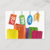 Besichtigen Sie das Einkaufen von Kleidungsstücken Visitenkarte (Rückseite)