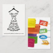 Besichtigen Sie das Einkaufen von Kleidungsstücken Visitenkarte (Vorne/Hinten)