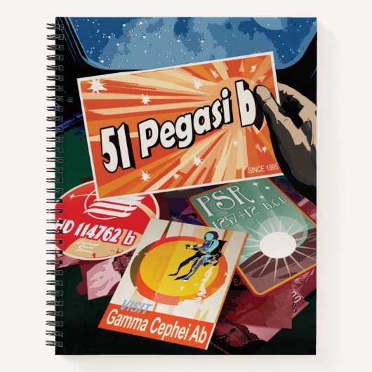 Besichtigen Sie das erste Exoplanet-System von auß Notizblock (Vorderseite)