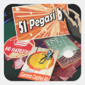 Besichtigen Sie das erste Exoplanet-System von auß Quadratischer Aufkleber (Vorderseite)