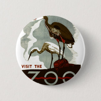 Besichtigen Sie den Zoo - WPA-Plakat - Button