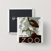 Besichtigen Sie den Zoo - WPA-Plakat - Button (Vorne & Hinten)
