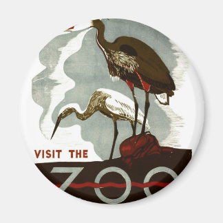 Besichtigen Sie den Zoo - WPA-Plakat - Magnet