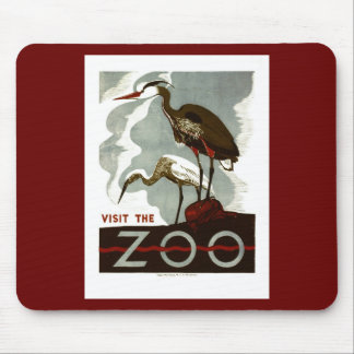 Besichtigen Sie den Zoo - WPA-Plakat - Mousepad