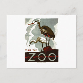 Besichtigen Sie den Zoo - WPA-Plakat - Postkarte