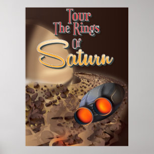 Besichtigen Sie die Ringe des Saturn Travel Poster