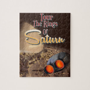 Besichtigen Sie die Ringe des Saturn Travel Poster Puzzle