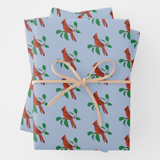 Besichtigen von Kardinälen in der Gedächtniswerbun Geschenkpapier Set (Beispiel)