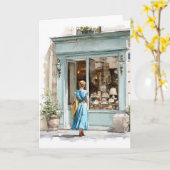 Besichtigung der Bäckerei in Aquarelle Karte (Gelbe Blume)