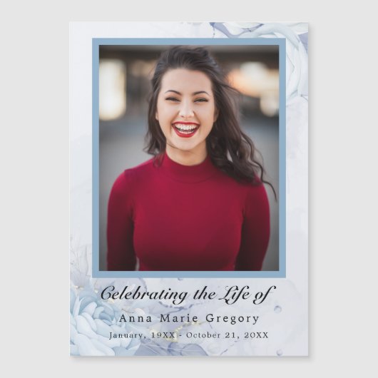 Besichtigung des blauen Fotos Magnetkarte (Vorderseite)