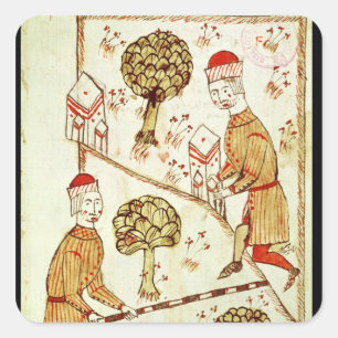 Besichtigung und Abgrenzung von Land Quadratischer Aufkleber