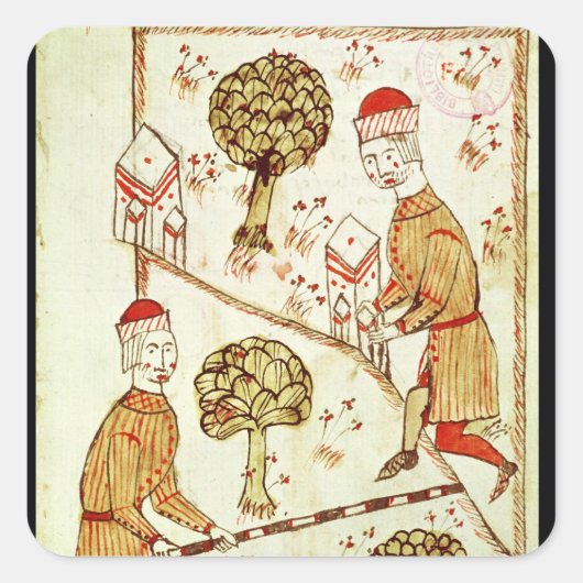 Besichtigung und Abgrenzung von Land Quadratischer Aufkleber (Vorderseite)