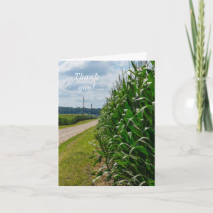 Beside A Corn Field Thank You Card Dankeskarte