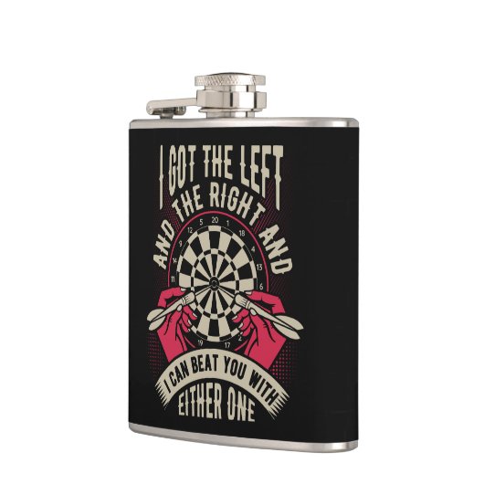 Besiege dich mit beiden Händen Dart Player Flask 6 Flachmann (Links)