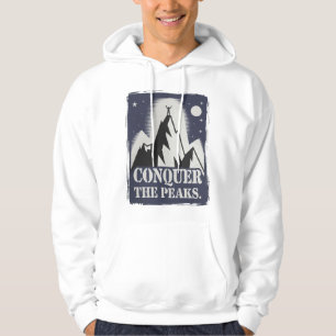Besiegen Sie die Peaks Motivierend Bergdesign Hoodie