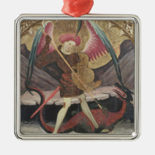 Besiegendes Übel St Michael, c.1480 (Tempera auf Ornament Aus Metall