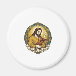 Besiegter Jesus raucht verbrannte Toast Frühstück  Magnet